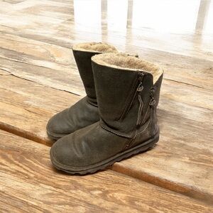 BearPaw Mimi Winter Boots Womens Size 10 Brown Suede Leather Wool Lined Snow Zip